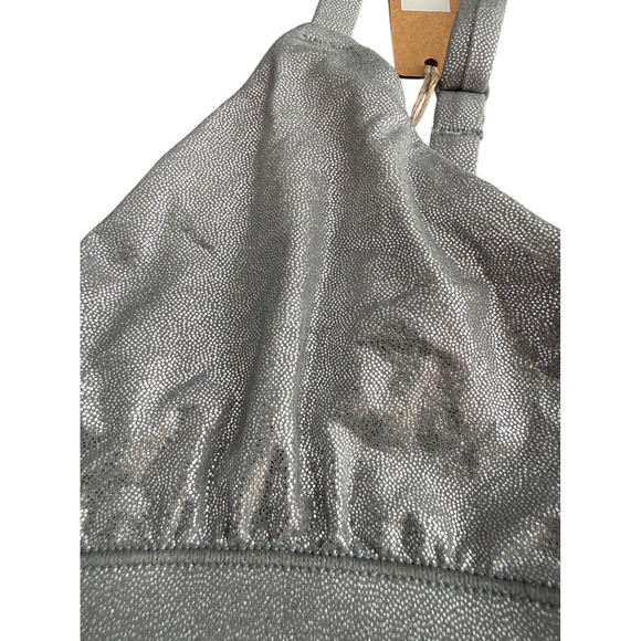 SKIMS Fits Everybody Triangle Bralette Stretch Silver Metallic Intimates Size XS - Picture 3 of 9